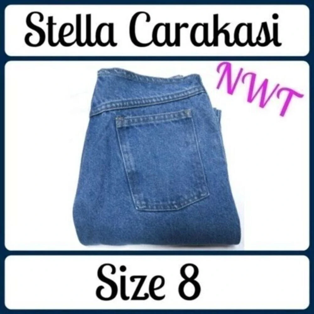 Stella Carakasi Boyfriend Jeans Women Size 8 Blue‎ High Rise Straight Leg Denim